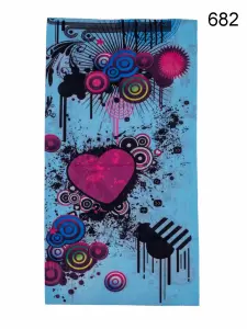 Toptan Kalp ve Pop Art Desenli Mikrofiber Dikişsiz Boyunluk