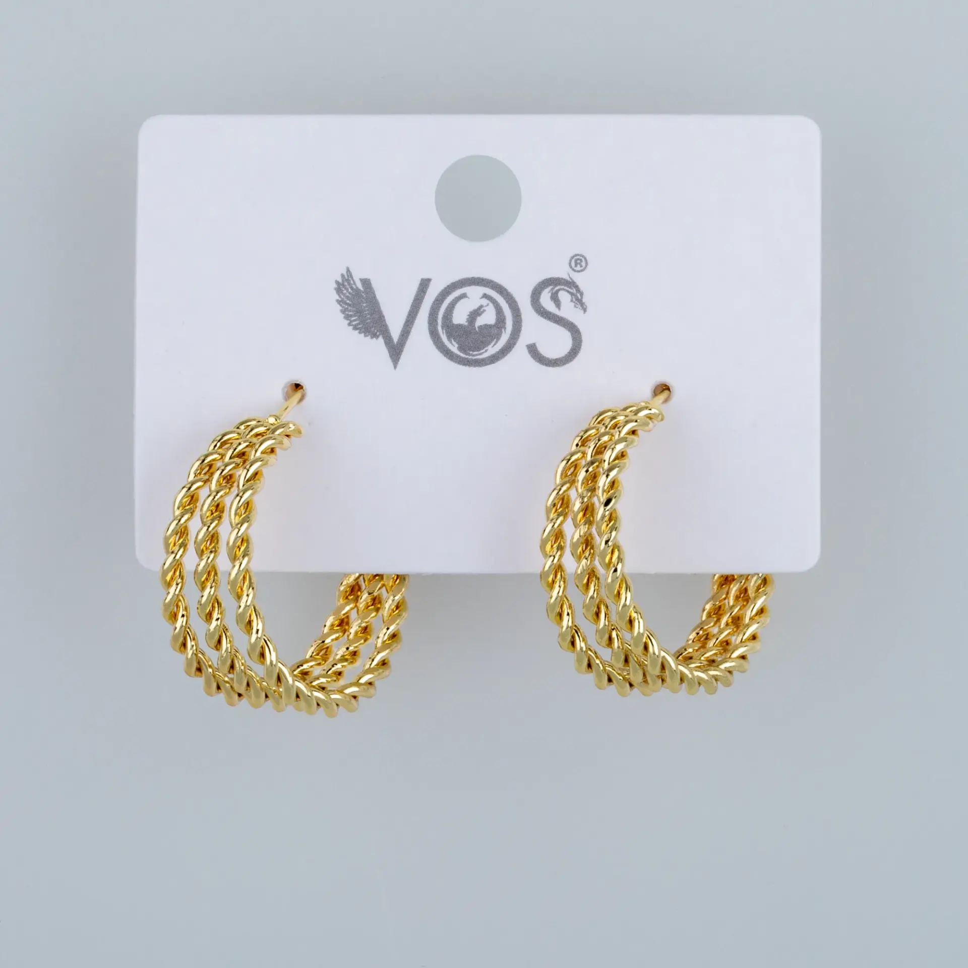 Vos Jewelry 14K Pimli Halka Küpe