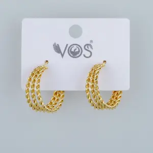 Vos Jewelry 14K Pimli Halka Küpe
