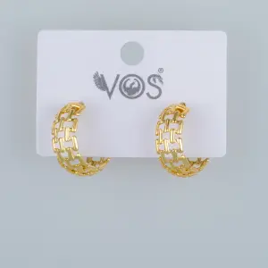 Vos Jewelry 14K Pimli Halka Küpe