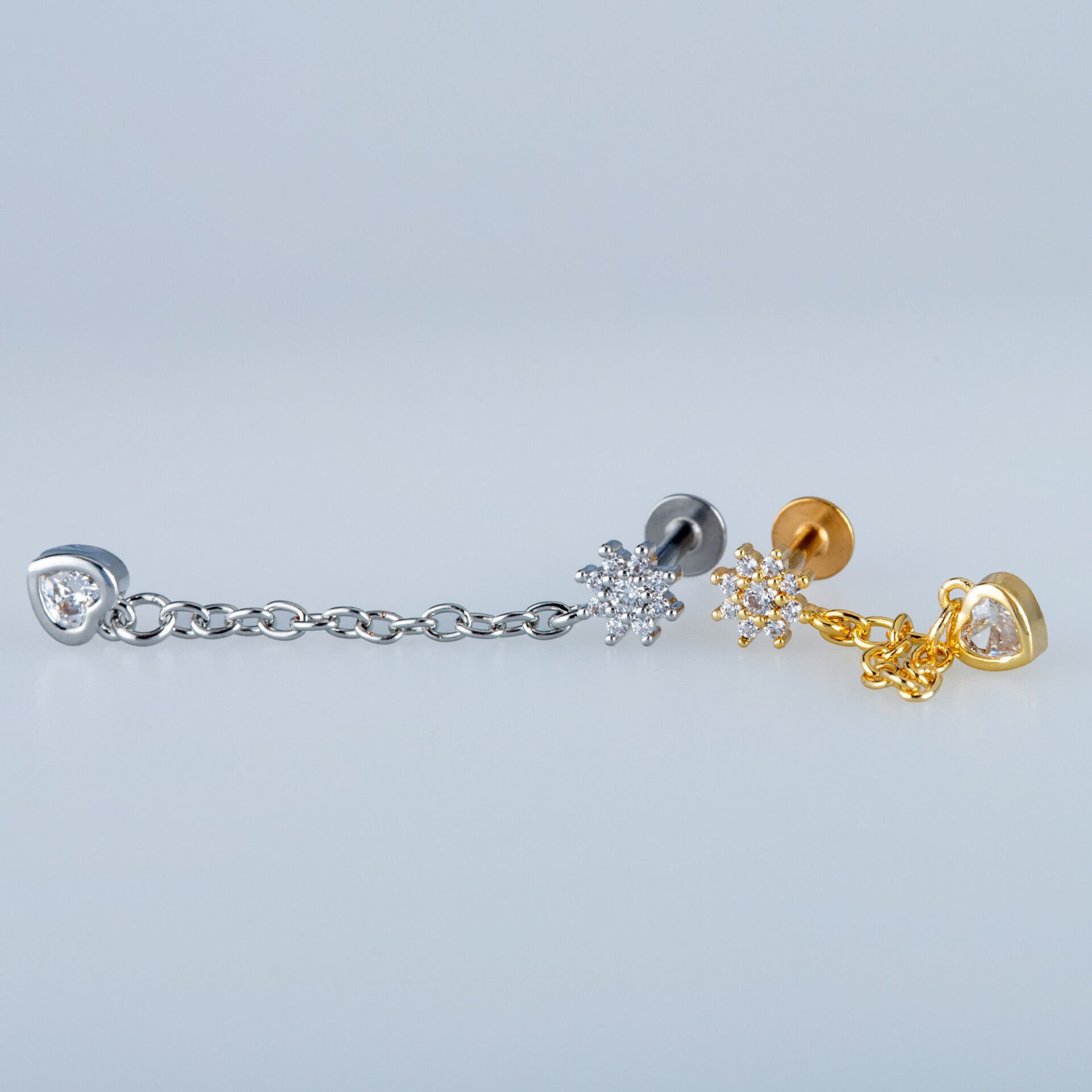 Piercing Tragus Helix Çiçek ve Kalp