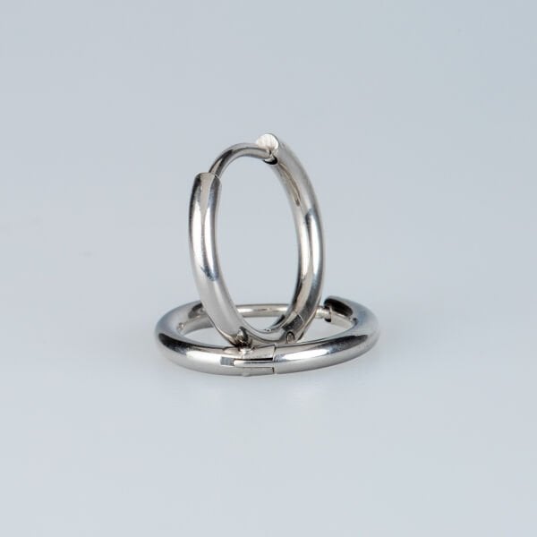 Steel Hoop 2mm Earring Pair