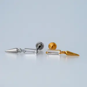 Toptan Piercing Çelik Tragus Helix Sarı