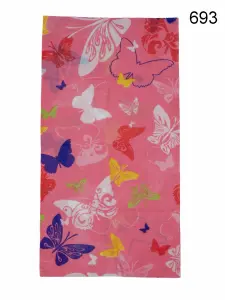 Toptan Pembe Kelebek Desenli Dikişsiz Boyunluk