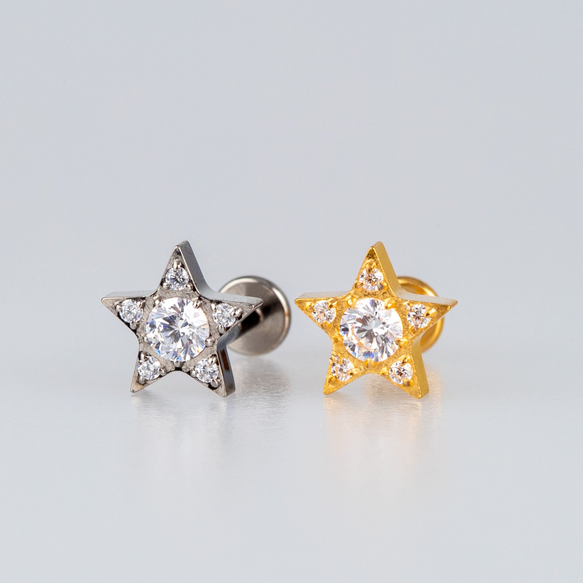 Piercing Titanyum Tragus Yıldız Sarı