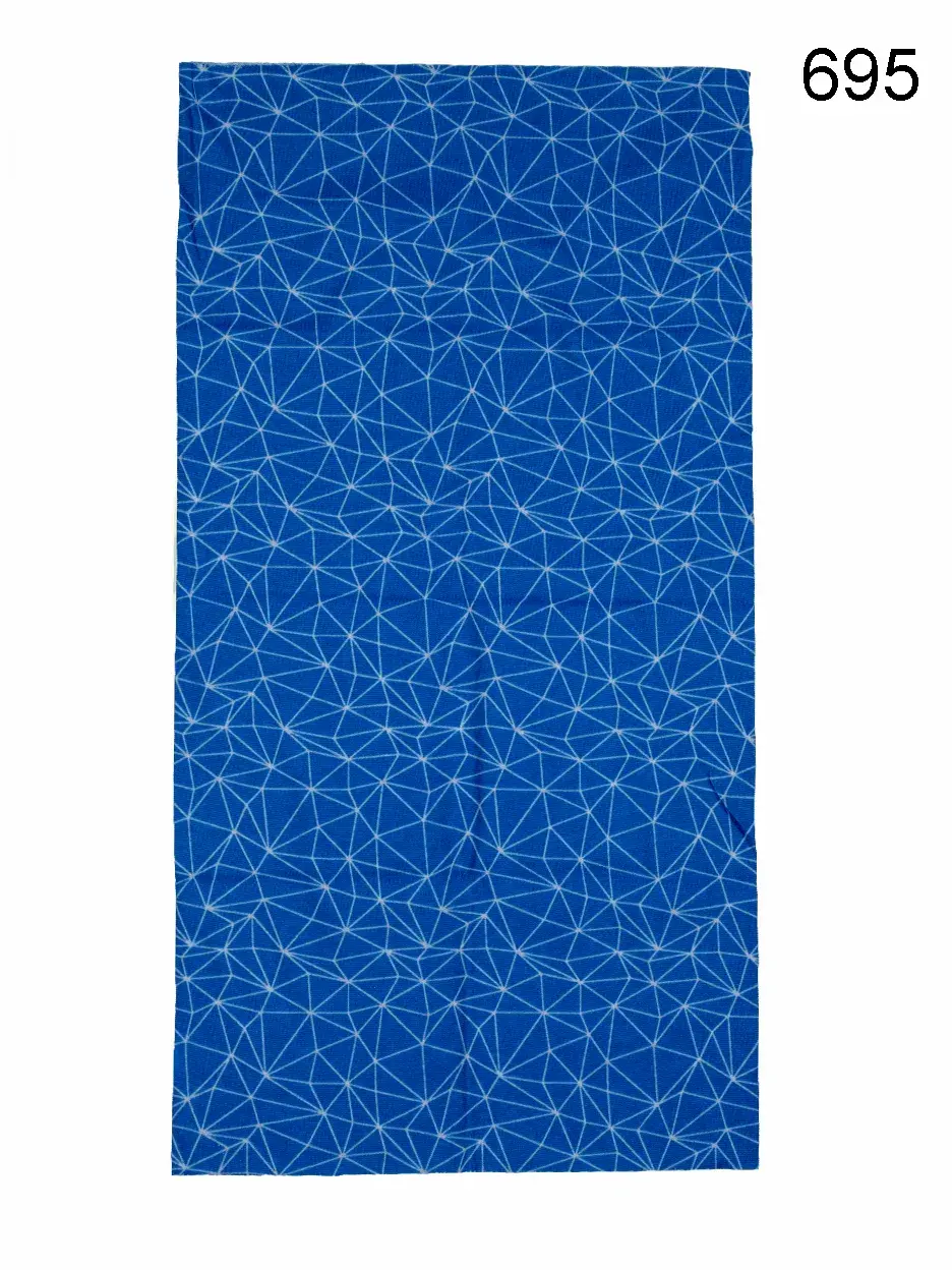 Toptan Mavi Geometrik Çizgili Dikişsiz Boyunluk