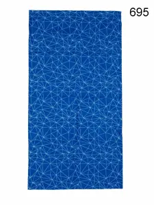 Toptan Mavi Geometrik Çizgili Dikişsiz Boyunluk