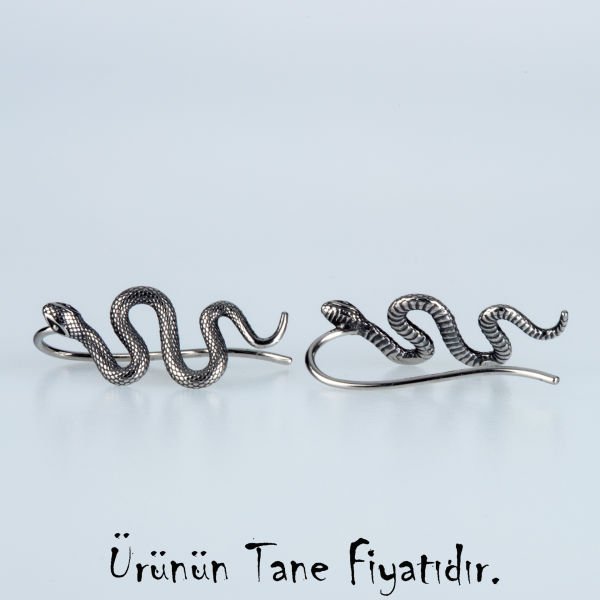 Steel Gothic Snake Earring-Single