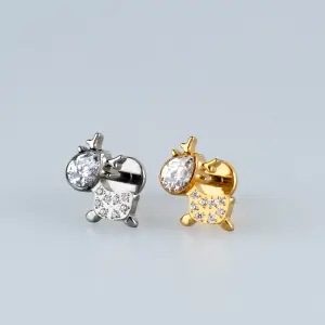 Toptan G23 Titanyum Geyik Piercing Beyaz 8mm