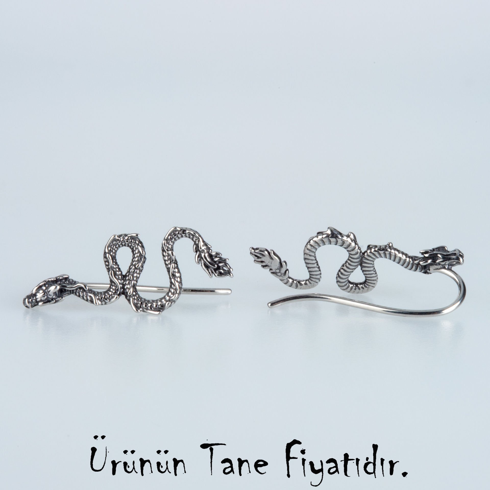 Steel Gothic Dragon Earring-Single