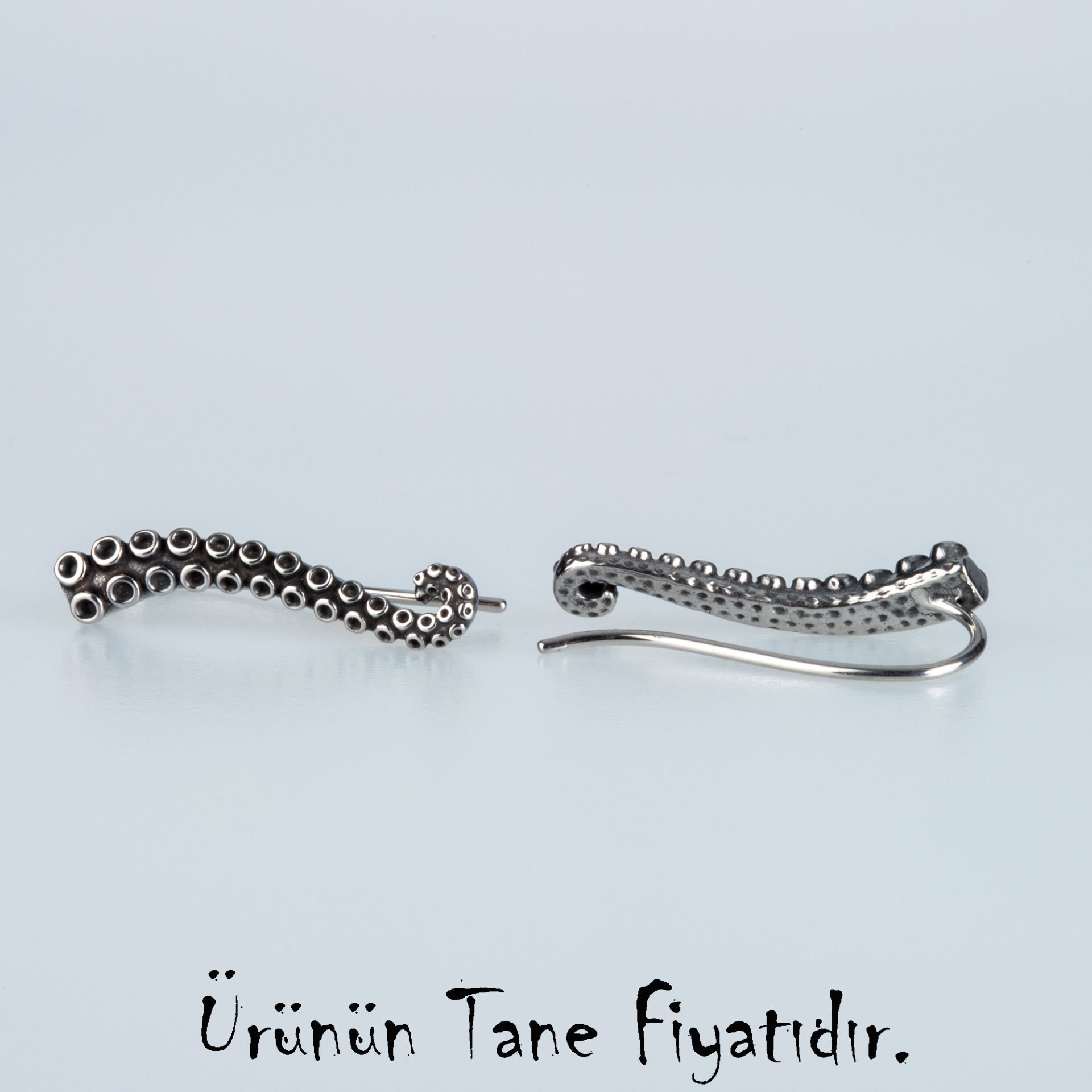 Çelik Gotik Ahtapot Kolu Küpe-Tek