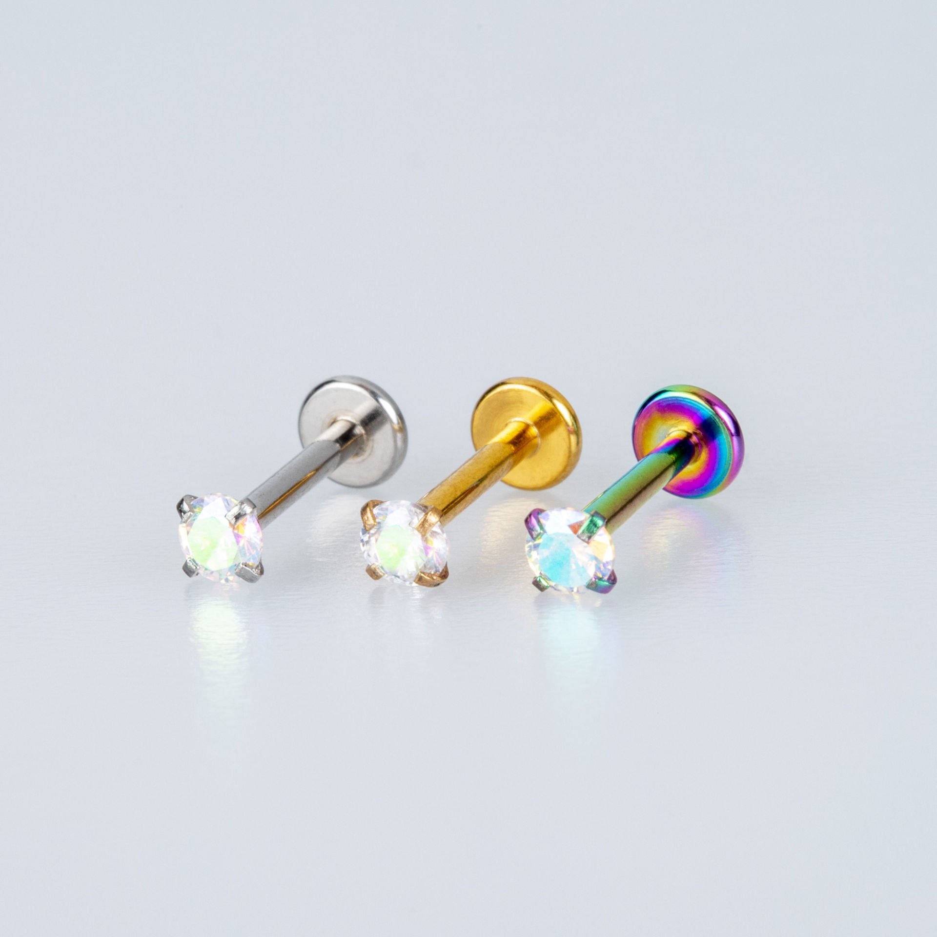 Piercing Labret  3mm Yuvarlak Taş