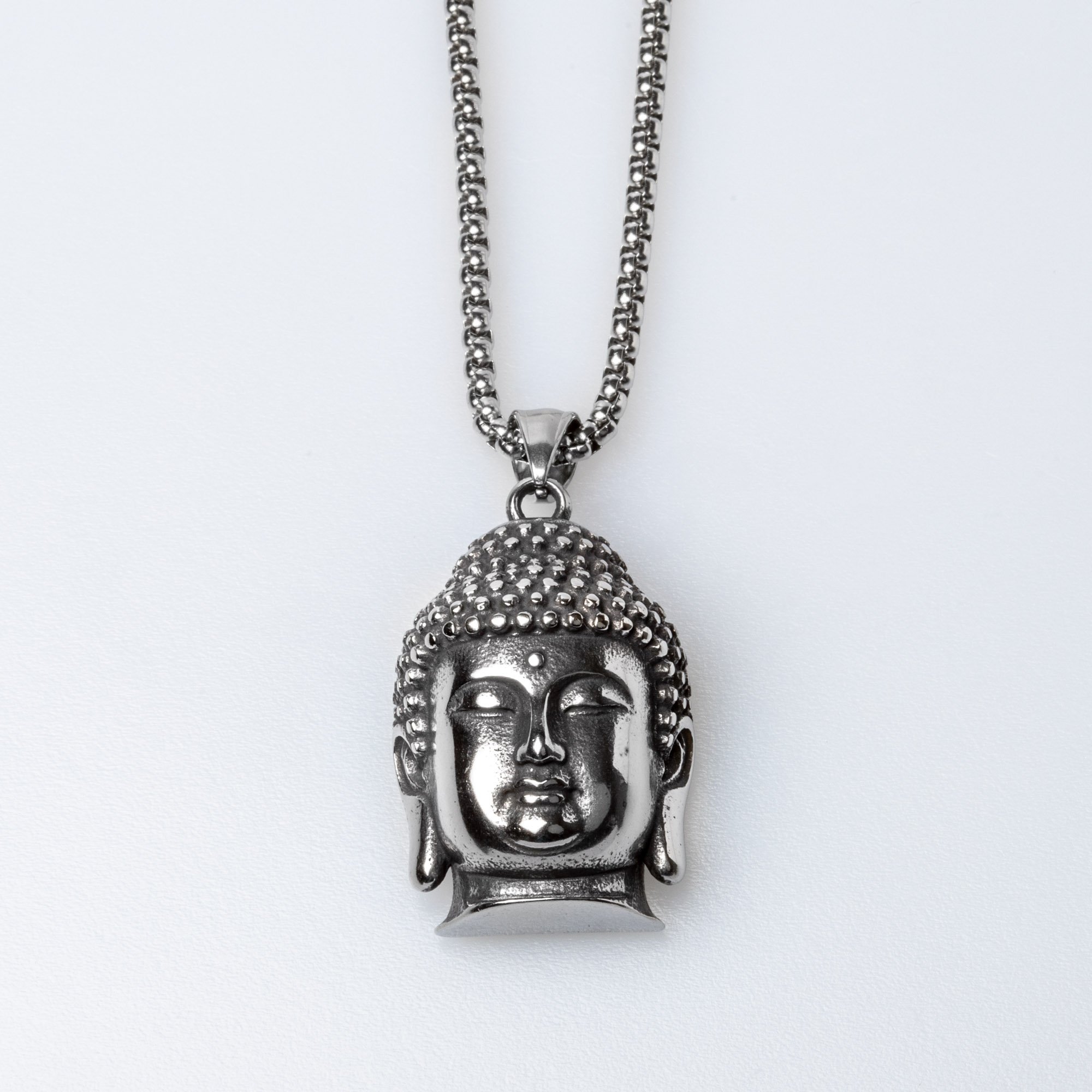 Steel Necklace Buddha