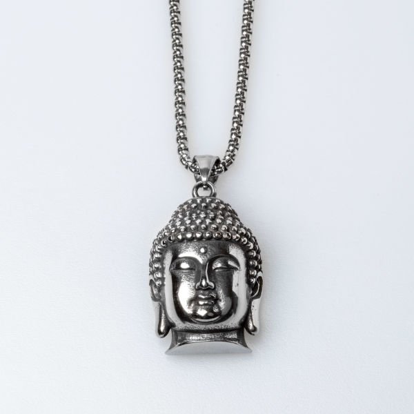 Steel Necklace Buddha