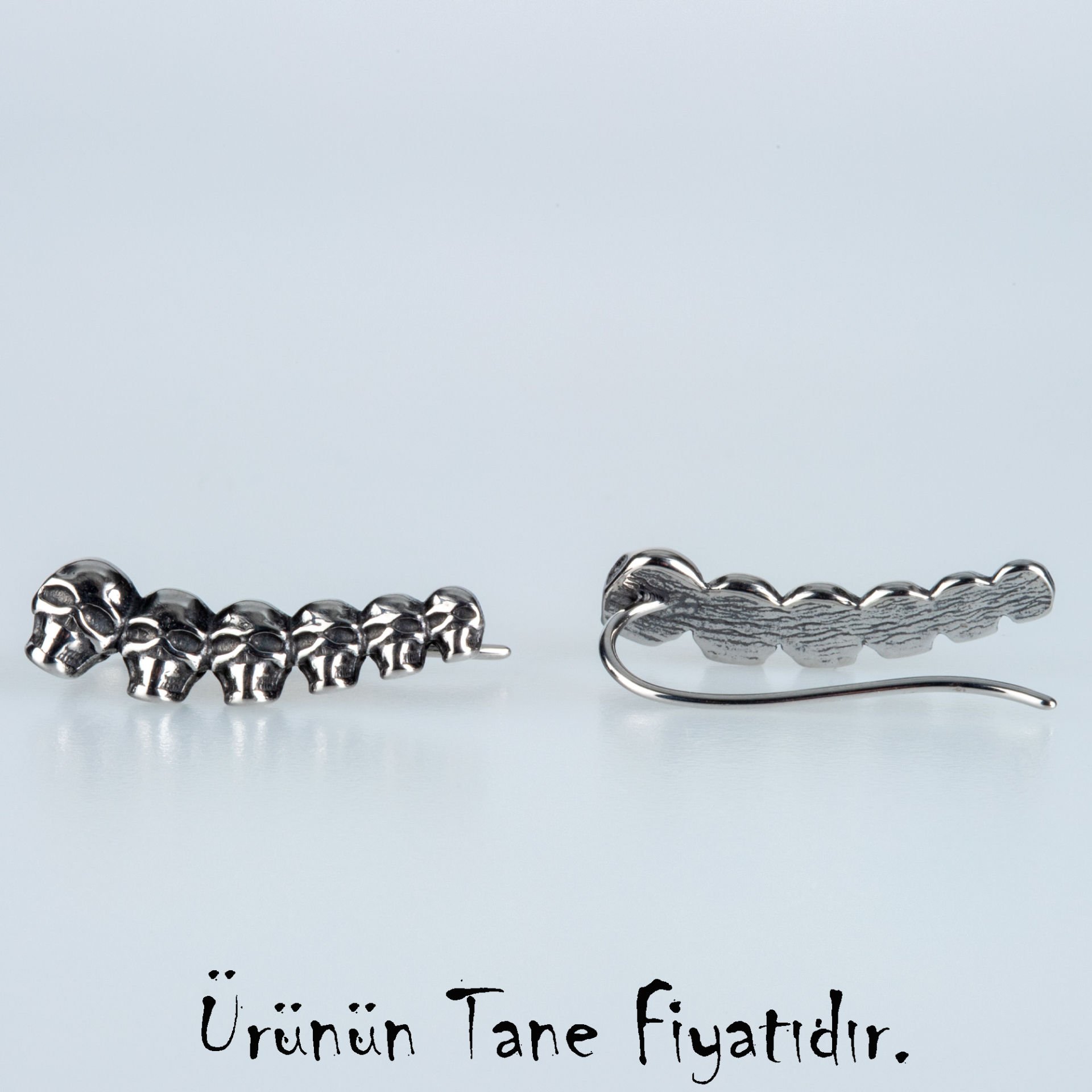 Steel Gothic Skull Earring-Single