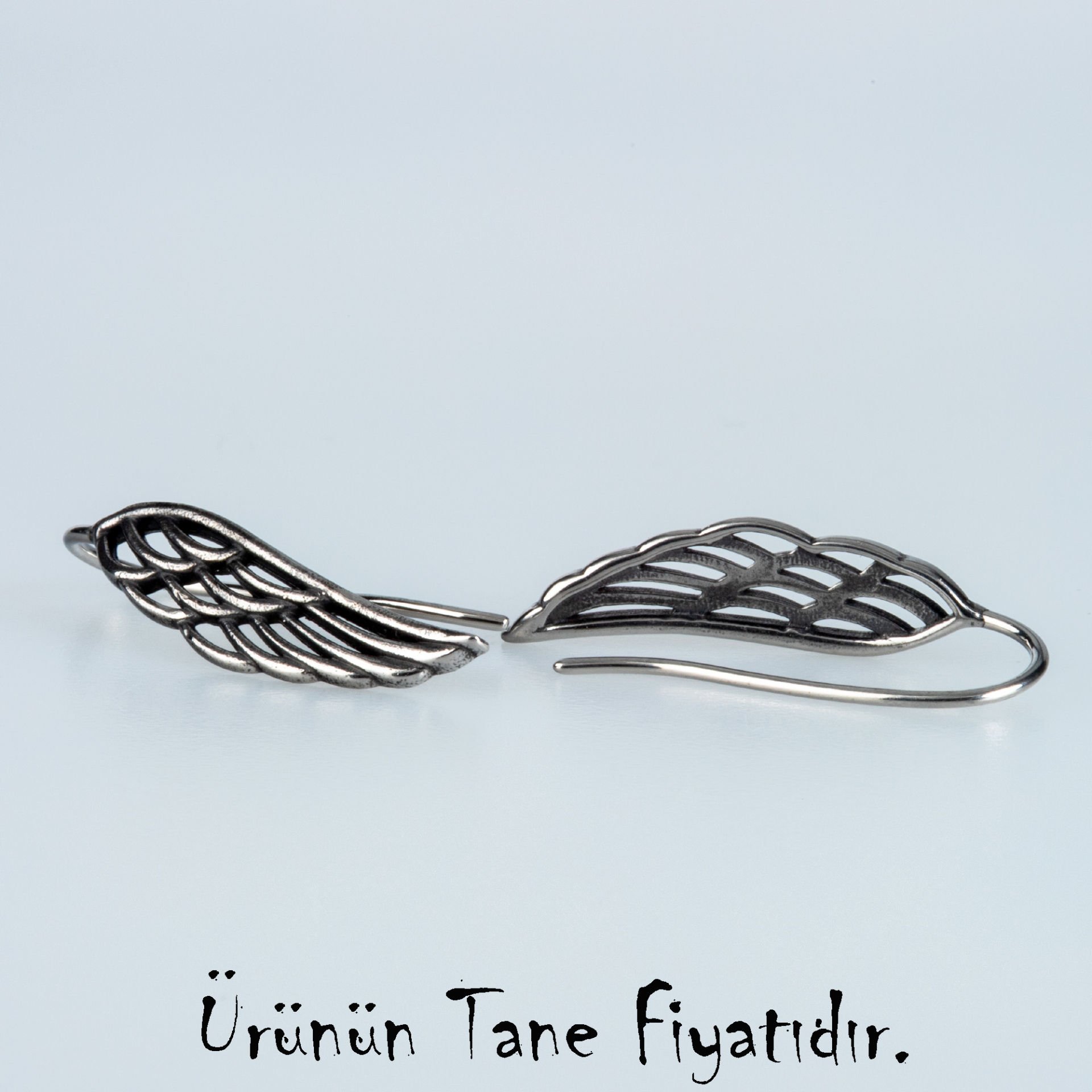 Steel Gothic Wing Earring-Single