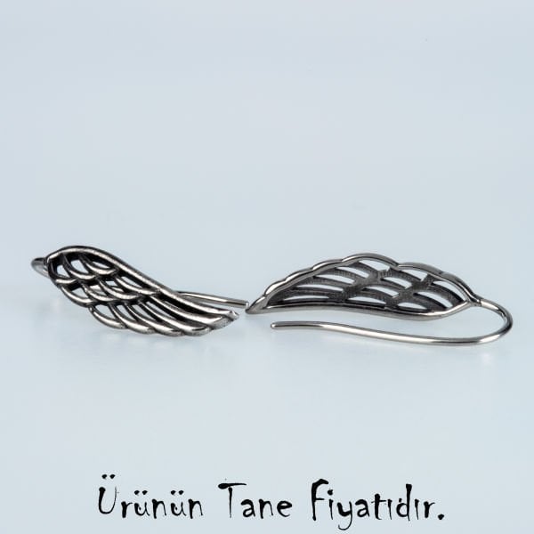 Steel Gothic Wing Earring-Single