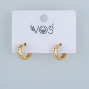 Vos Jewelry 14K Tırnaklı Halka Küpe