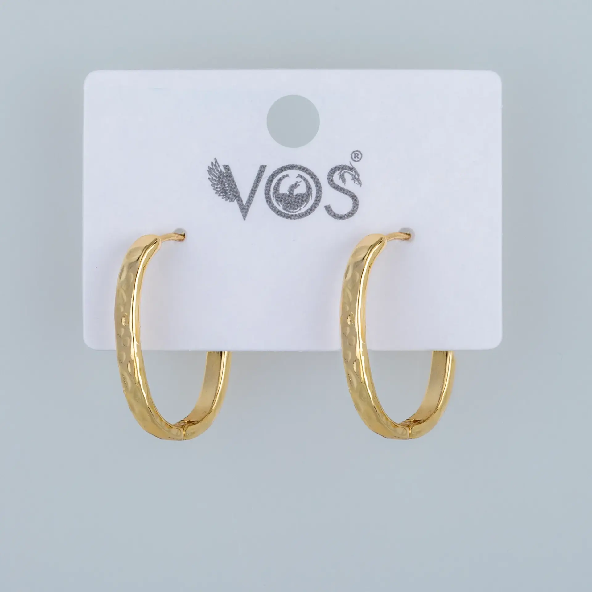 Vos Jewelry 14K Tırnaklı Halka Küpe