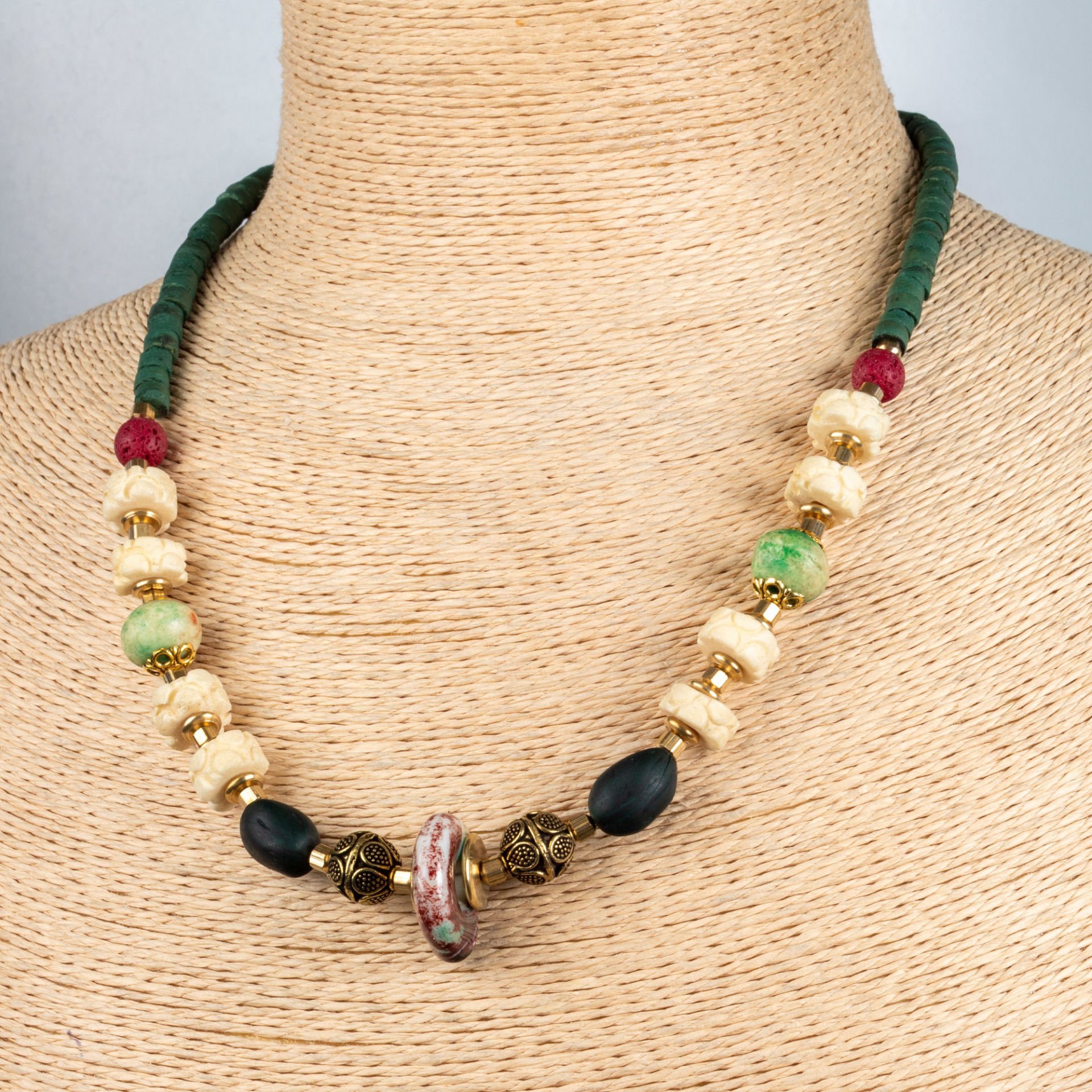 Ethnic Necklace-Natural Stone 50cm