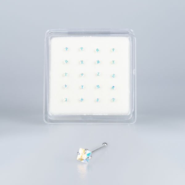 Nose Ring Package 2mm Square Stone