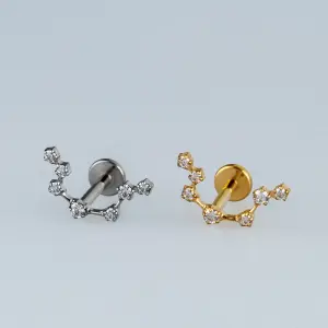 Toptan G23 Titanyum Takımyıldız Piercing Beyaz 8mm