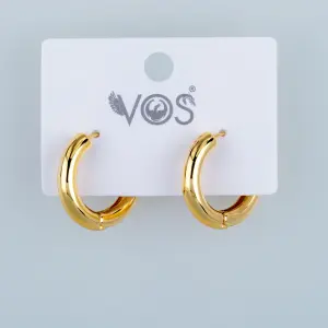 Vos Jewelry 14K Tırnaklı Halka Küpe