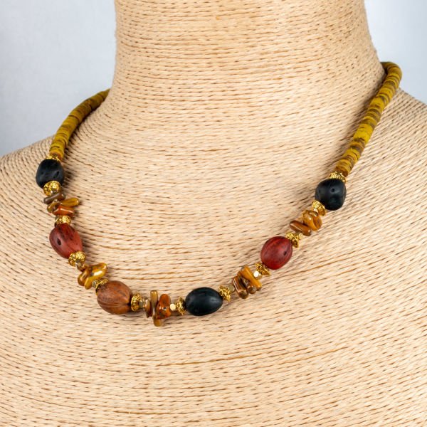 Etnik Kolye-Doğal Taş 45cm