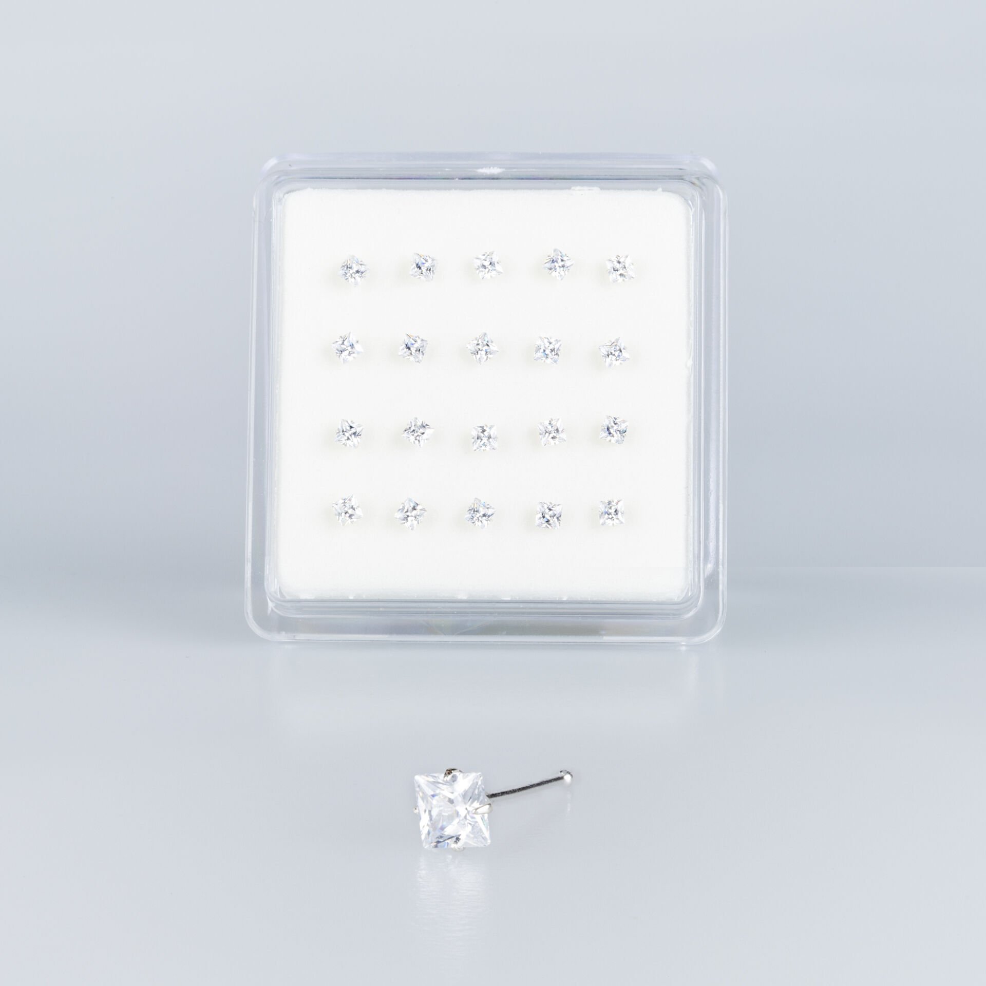 Nose Ring Package 3mm Square Stone