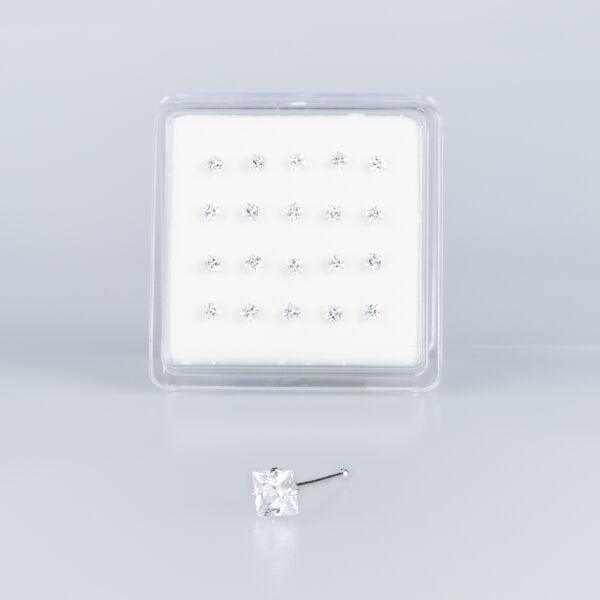 Nose Ring Package 3mm Square Stone