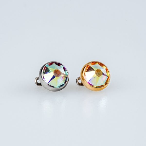 Piercing Titanyum  Dermal 7mm Taş Beyaz