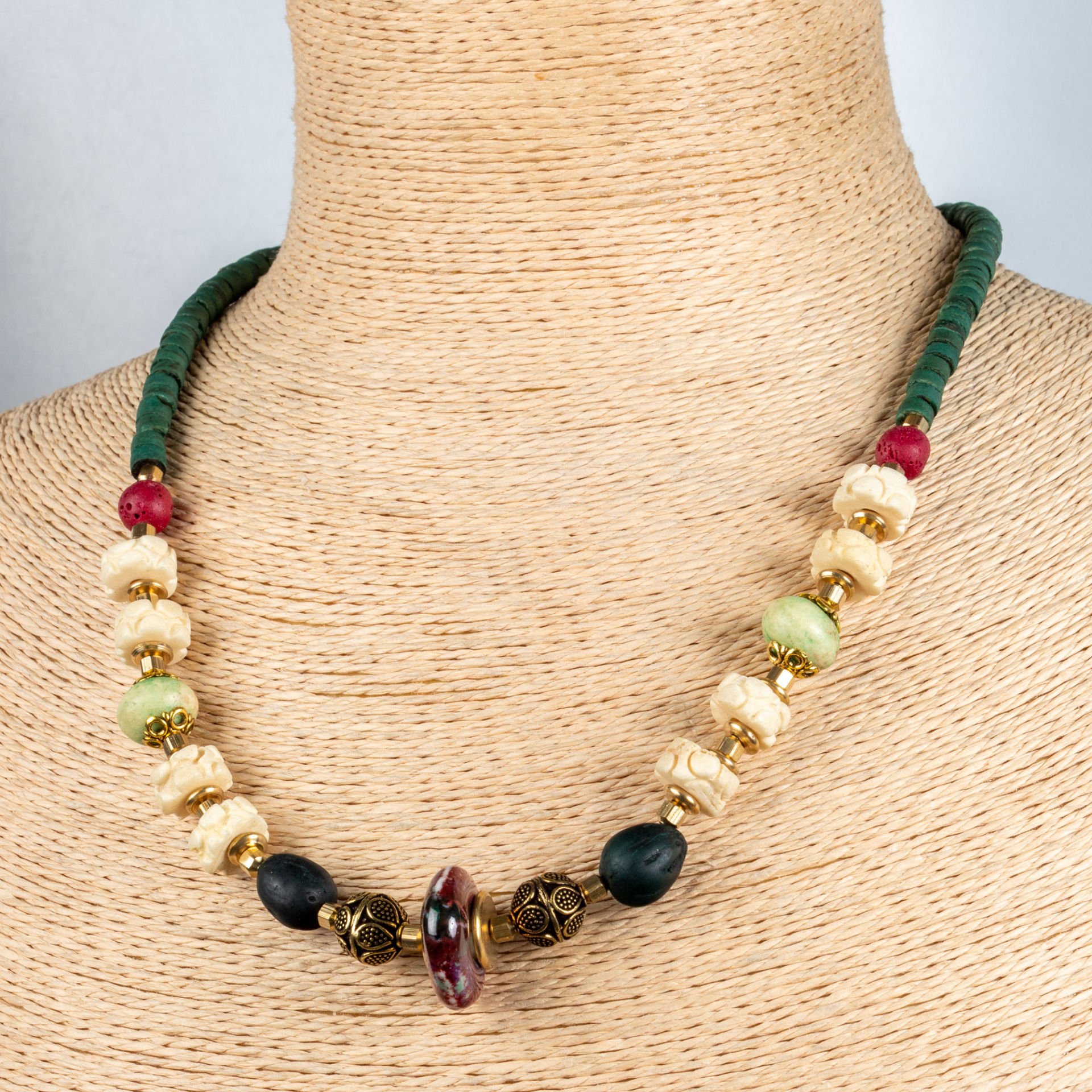 Ethnic Necklace-Natural Stone 50cm