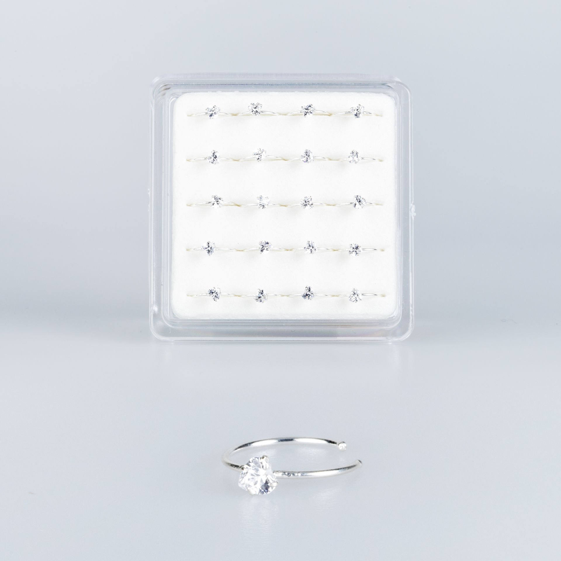 Hızma Paket Halka 3mm Kalp Taş