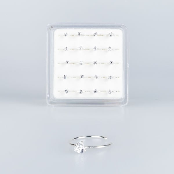 Nose Ring Package Ring 3mm Heart Stone