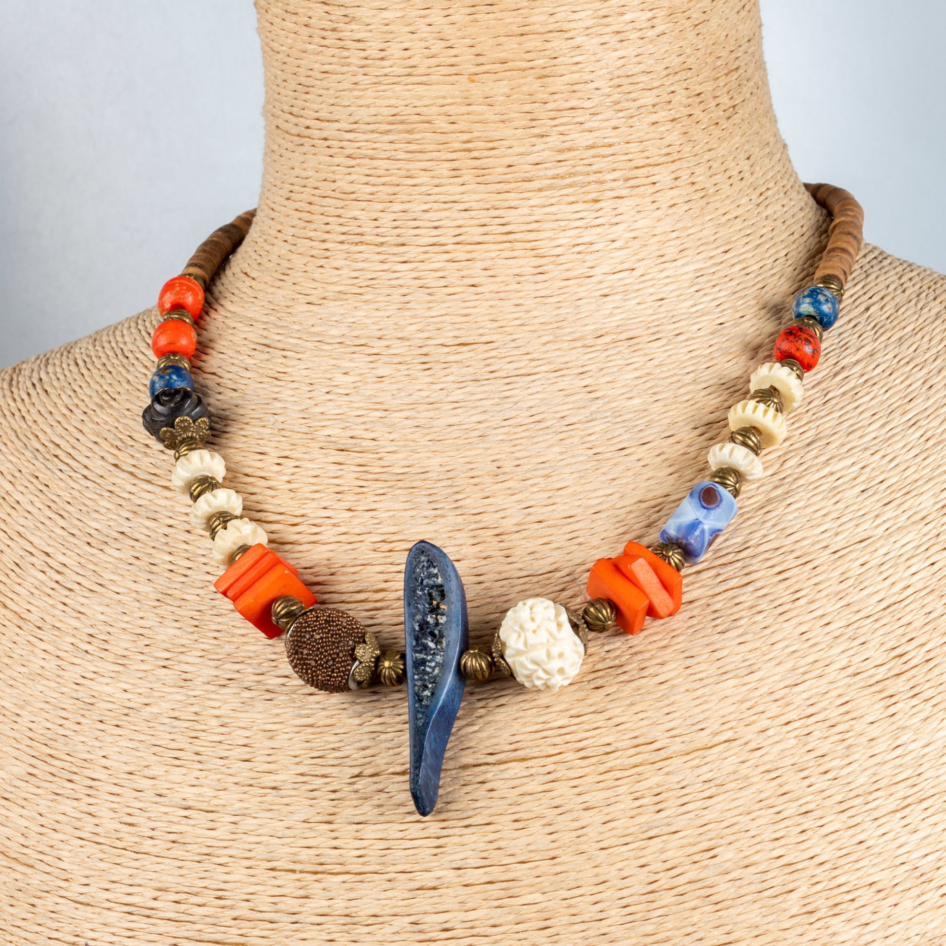Ethnic Necklace-Natural Stone 45cm