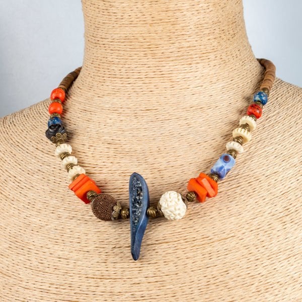 Ethnic Necklace-Natural Stone 45cm