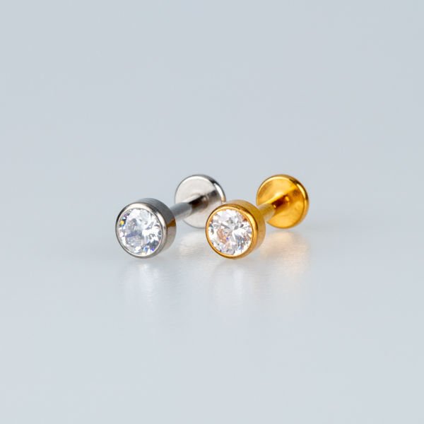 Piercing Çelik Tragus 4mm Taş