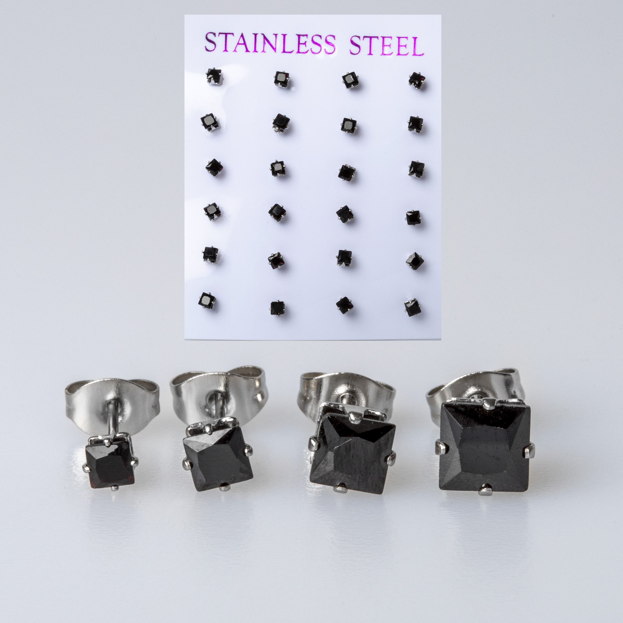 Steel Stone Earrings Package