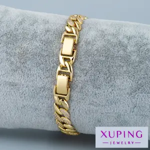 Xuping Jewelry 14K Modern Zincir Tasarım Taşlı Bileklik