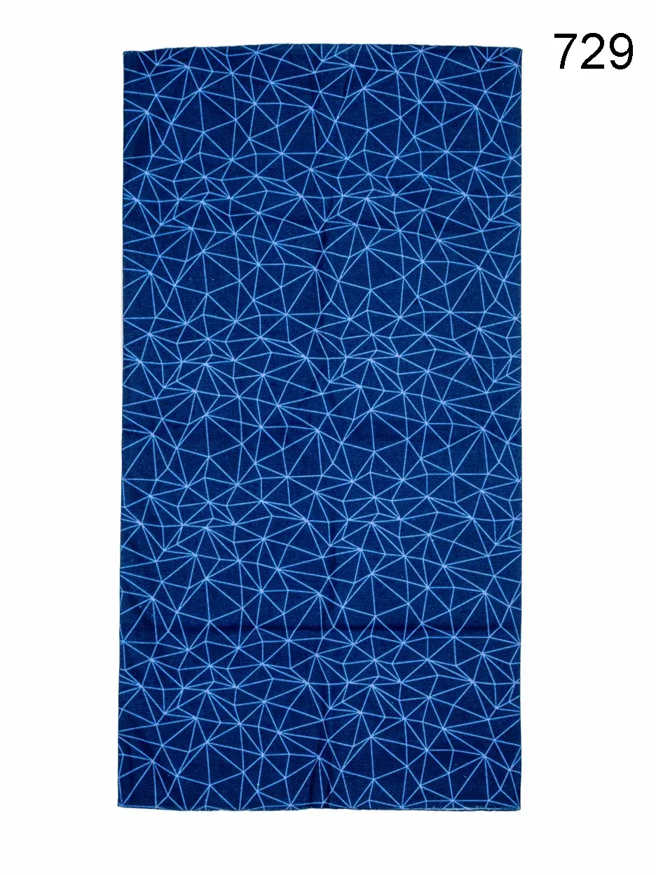 Toptan Mavi Geometrik Çizgili Dikişsiz Boyunluk