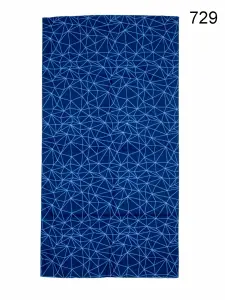 Toptan Mavi Geometrik Çizgili Dikişsiz Boyunluk
