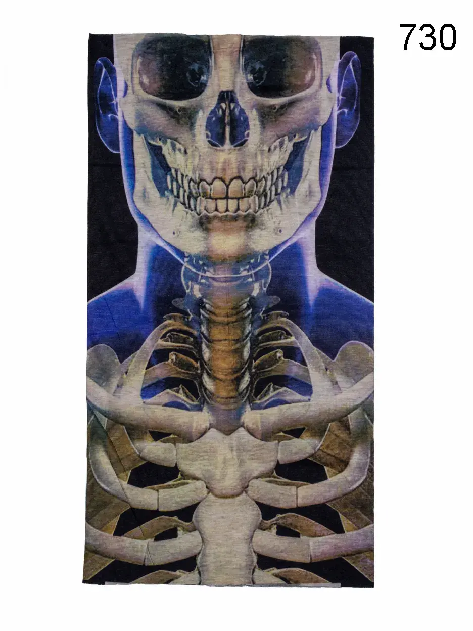 Toptan Anatomik İskelet ve Kafatası Baskılı Dikişsiz Boyunluk