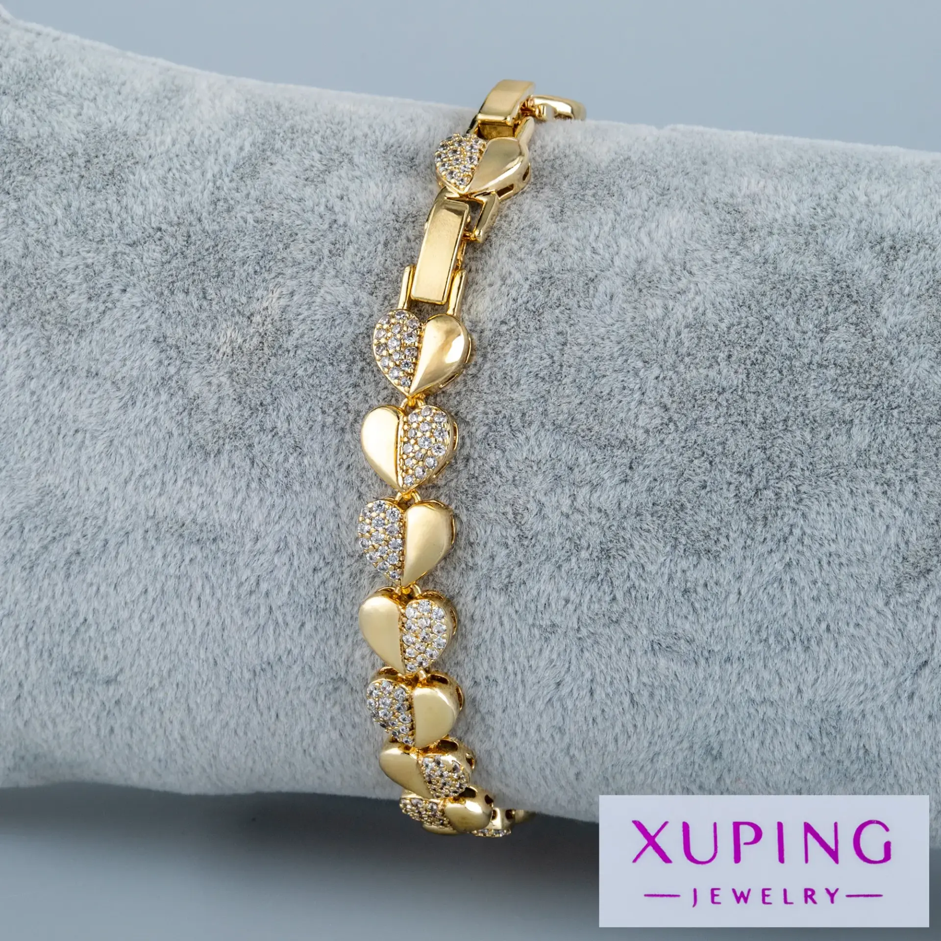Xuping Jewelry 14K Kalpli Taşlı Bileklik