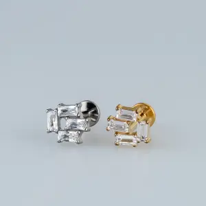 Toptan G23 Titanyum Çoklu Baget Piercing Beyaz 8mm