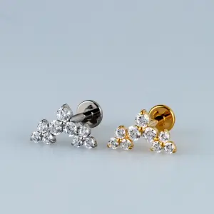 Toptan G23 Titanyum Dokuzlu Küme Piercing Beyaz 8mm