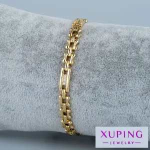 Xuping Jewelry 14K Zarif Tasarım Taşlı Zincir Bileklik