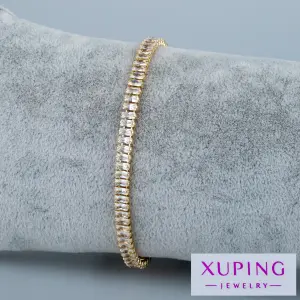 Xuping Jewelry 14K Sutun Sıra Taşlı Zincir Bileklik