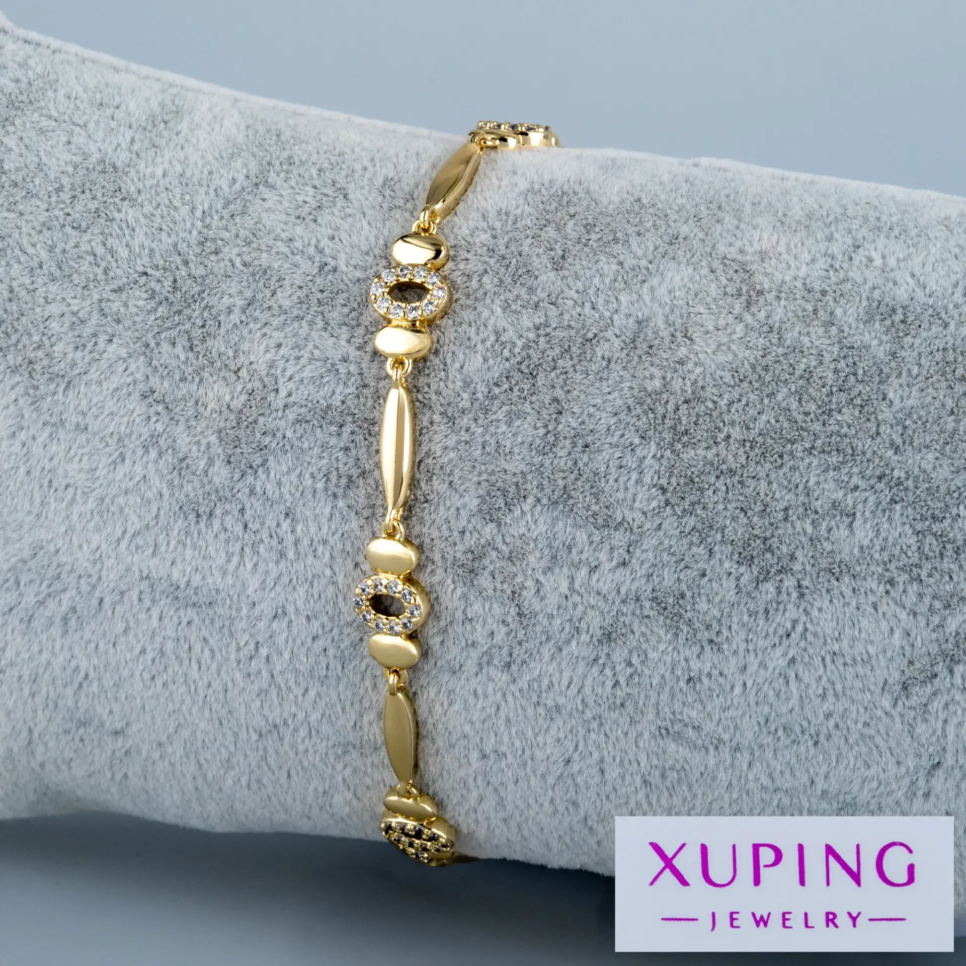 Xuping Jewelry 14K Zarif Oval Taşlı Bileklik
