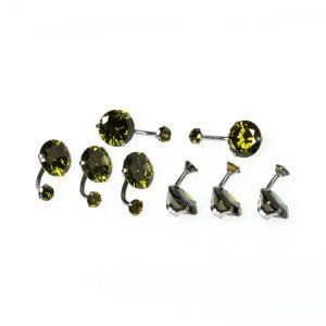 Piercing Göbek 12mm Taşlı