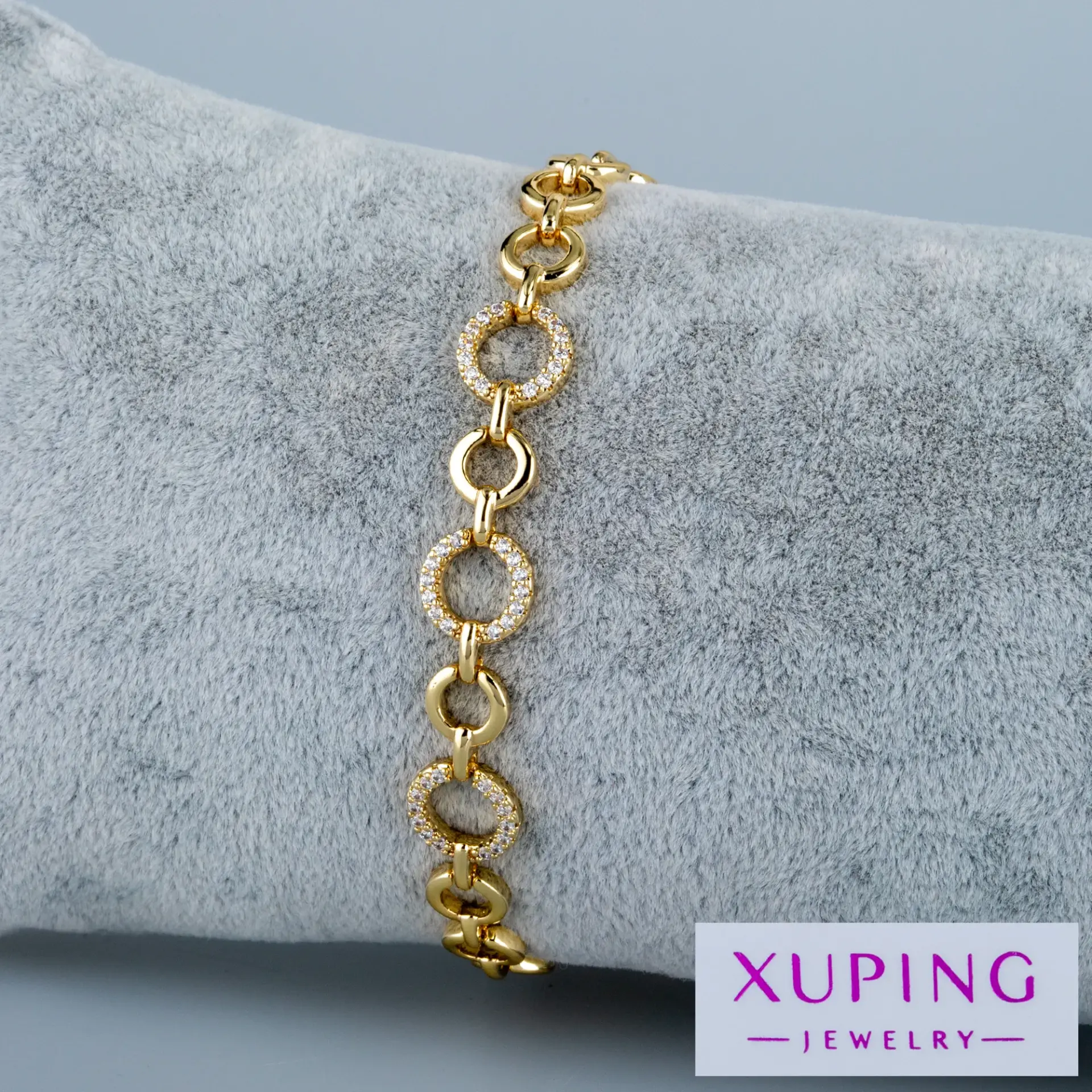Xuping Jewelry 14K Zarif Yuvarlak Taşlı Bileklik
